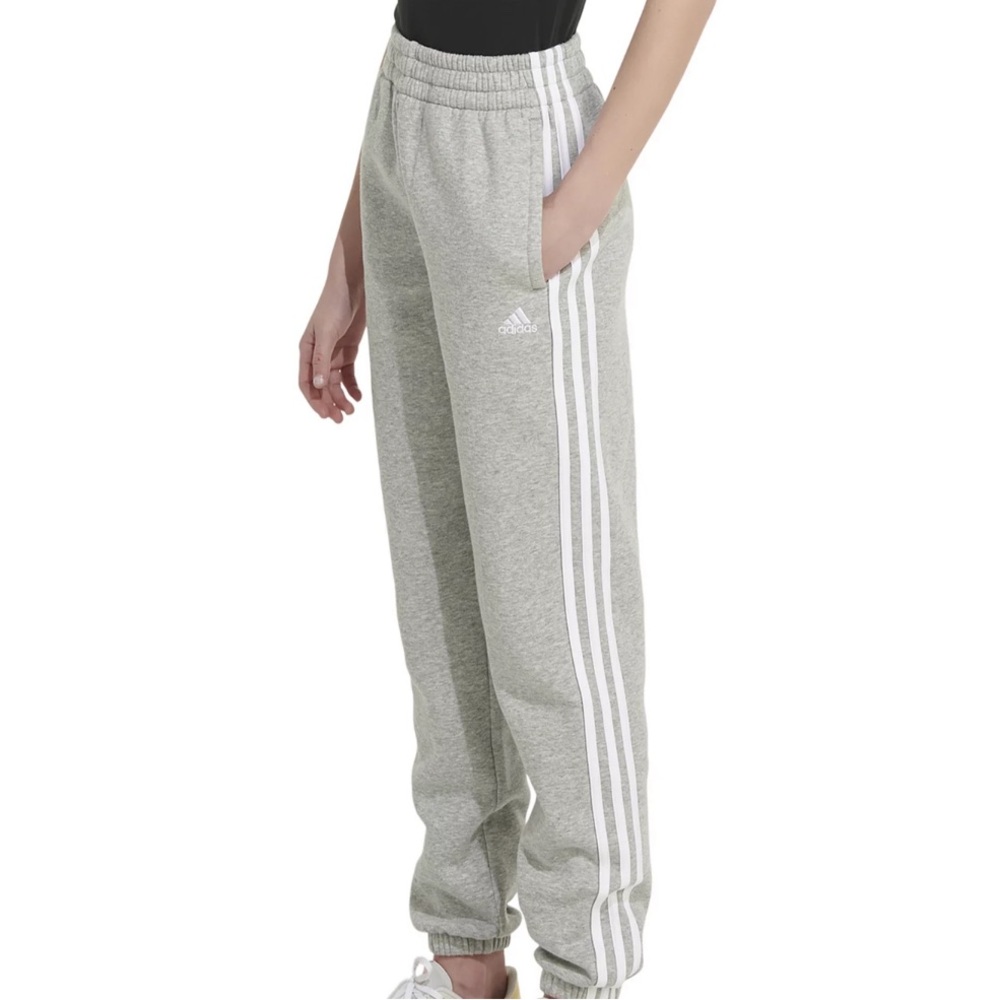 Adidas Gray Sweatpants with White Stripes